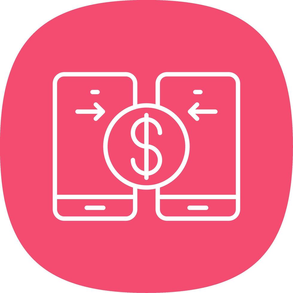 Transfer Line Curve Icon vector