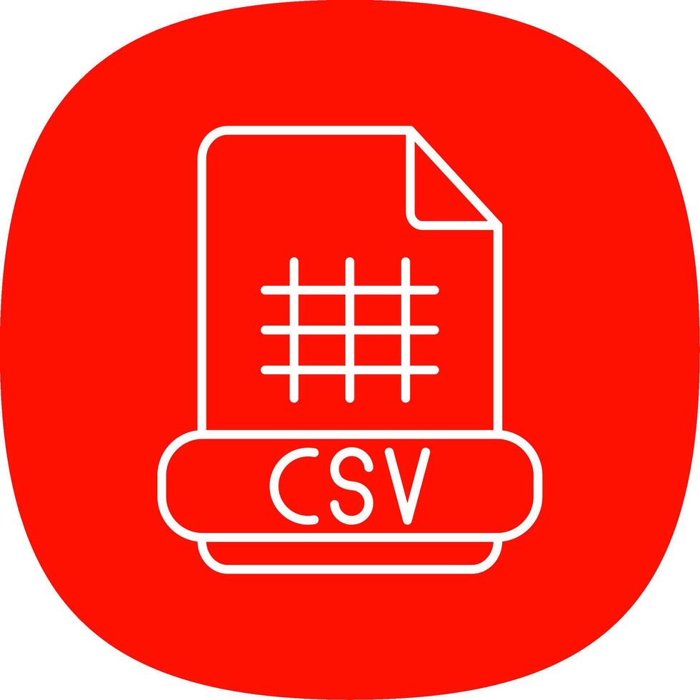 csv línea curva icono vector