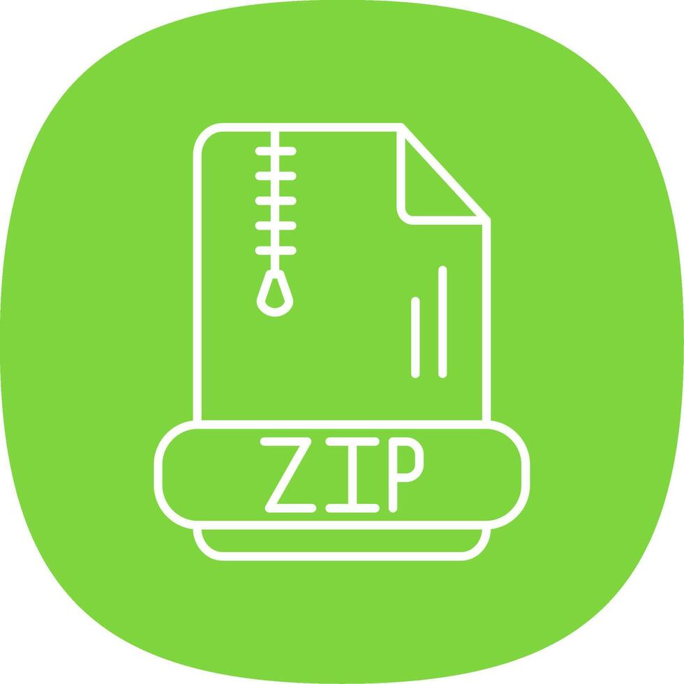 Zip Line Curve Icon vector