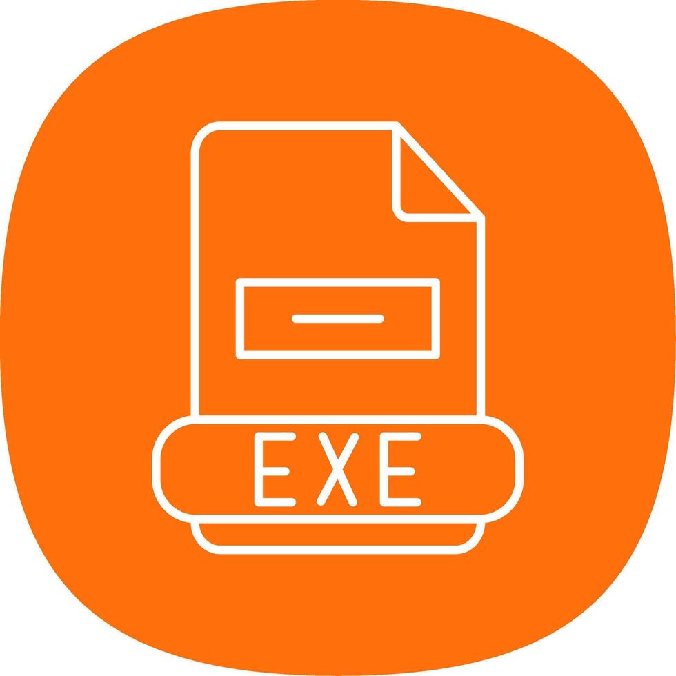 exe línea curva icono vector