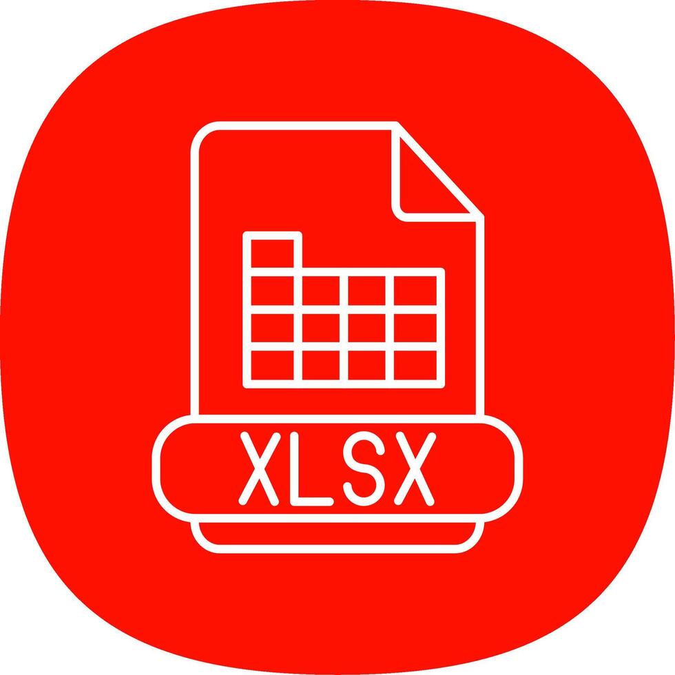 xlsx línea curva icono vector