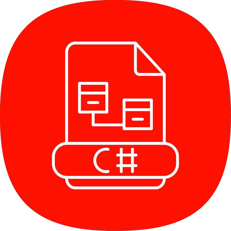 C Sharp Line Curve Icon vector