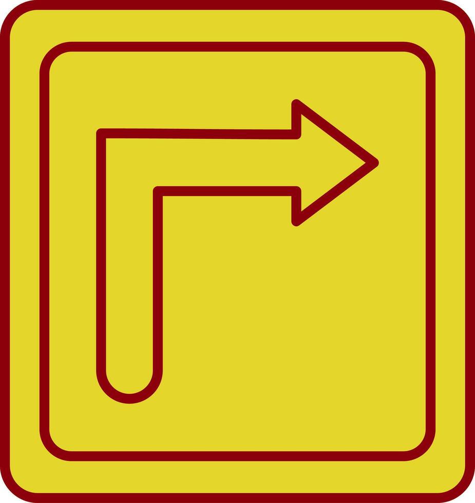 Turn Right Line Circle Icon vector