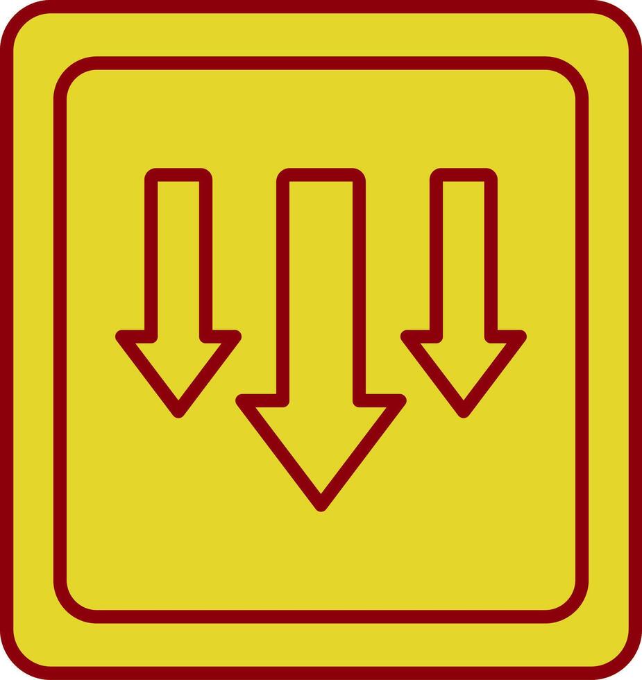 Down Line Circle Icon vector