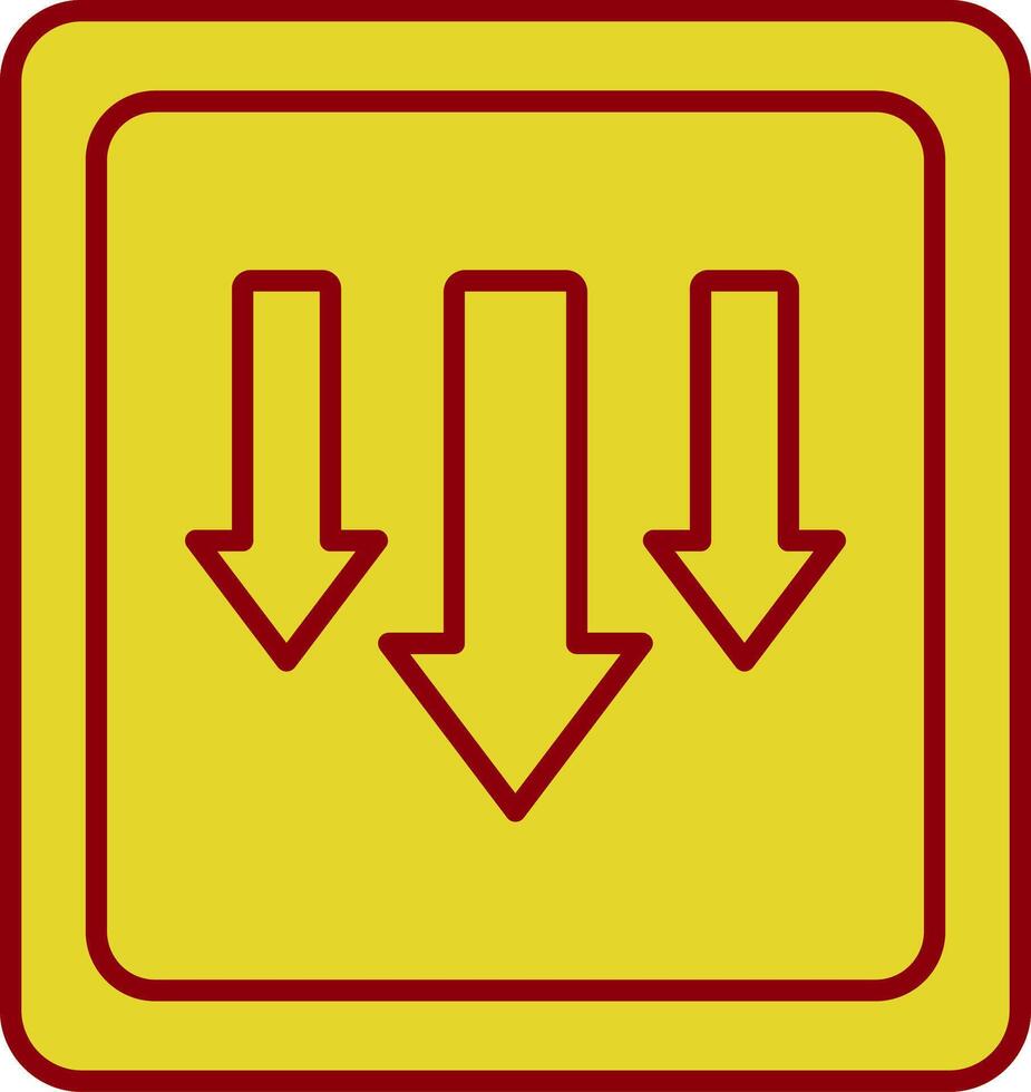 abajo línea circulo icono vector