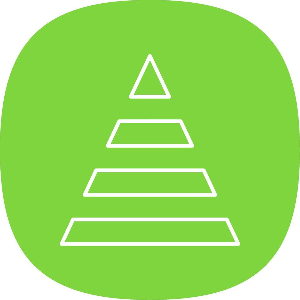 Pyramid Line Curve Icon vector