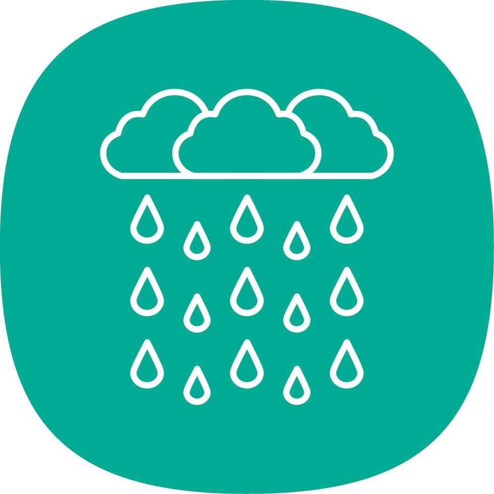 Heavy Rain Line Curve Icon vector