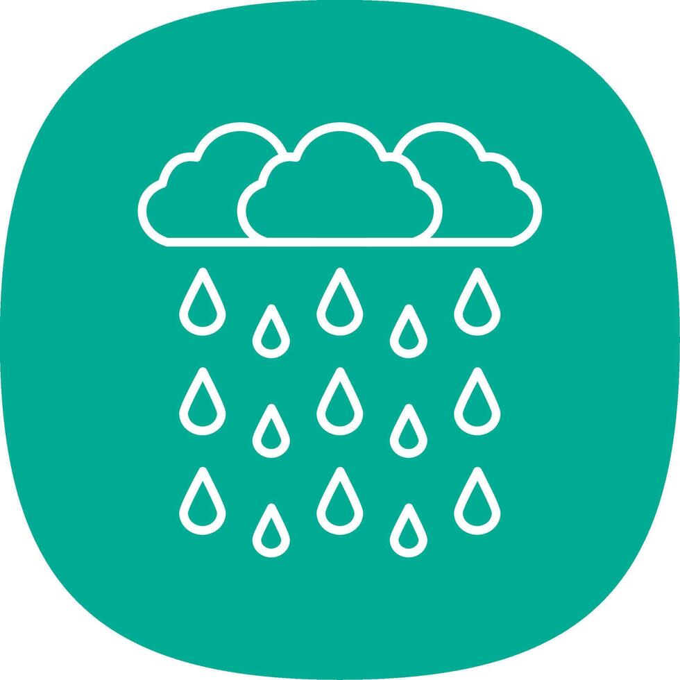 Heavy Rain Line Curve Icon vector