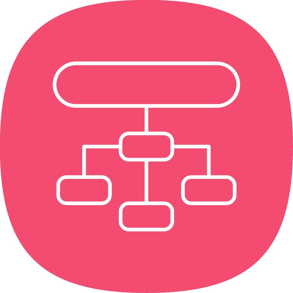Hierarchical Structure Line Curve Icon vector