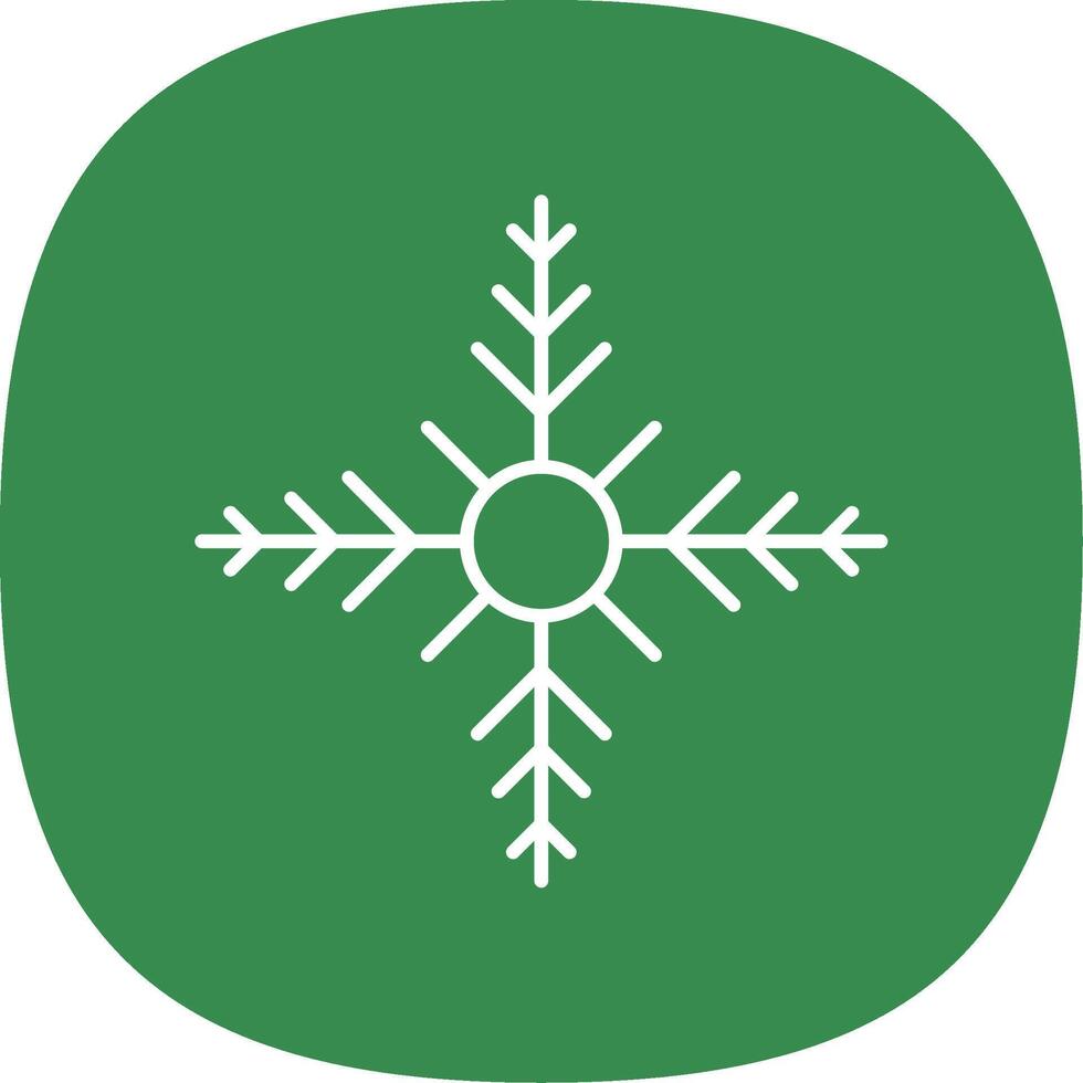 Snowflake Line Curve Icon vector