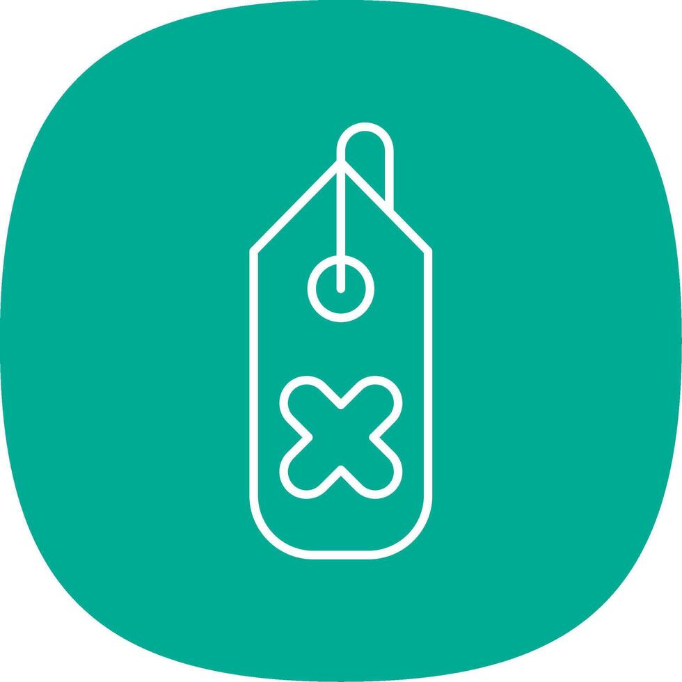 Tag Line Curve Icon vector