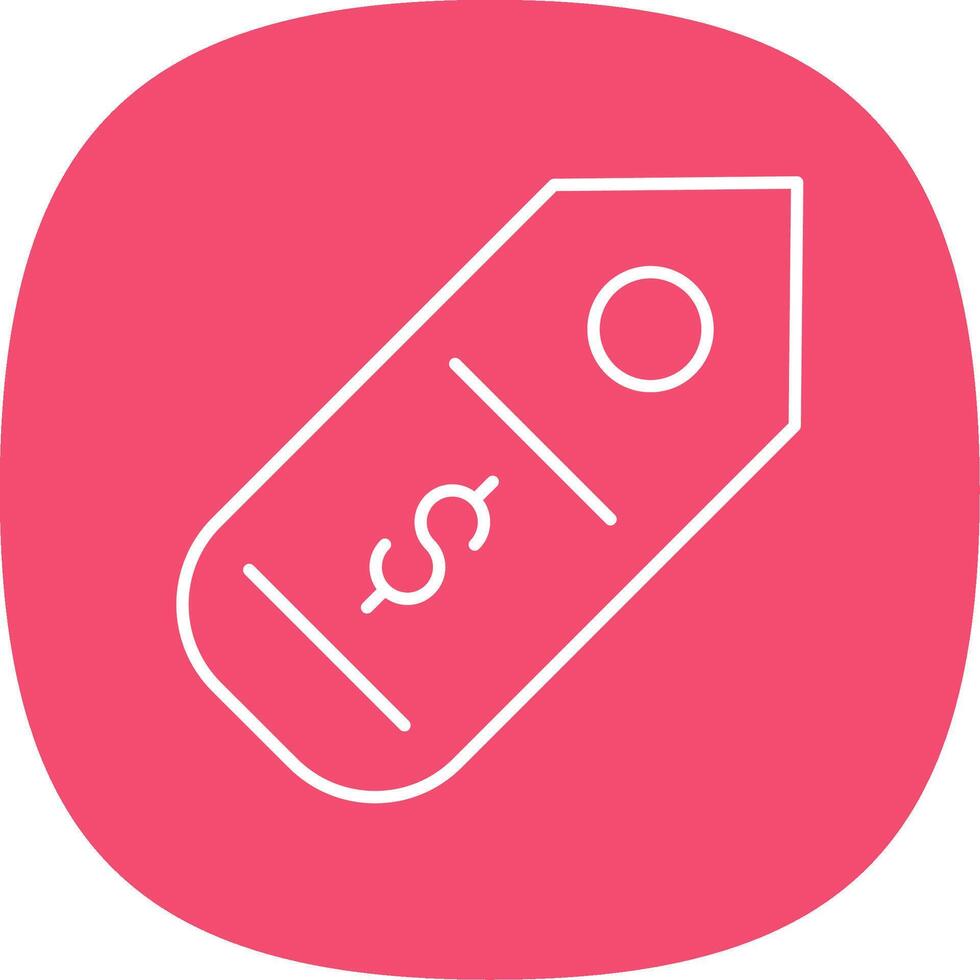 Tag Line Curve Icon vector