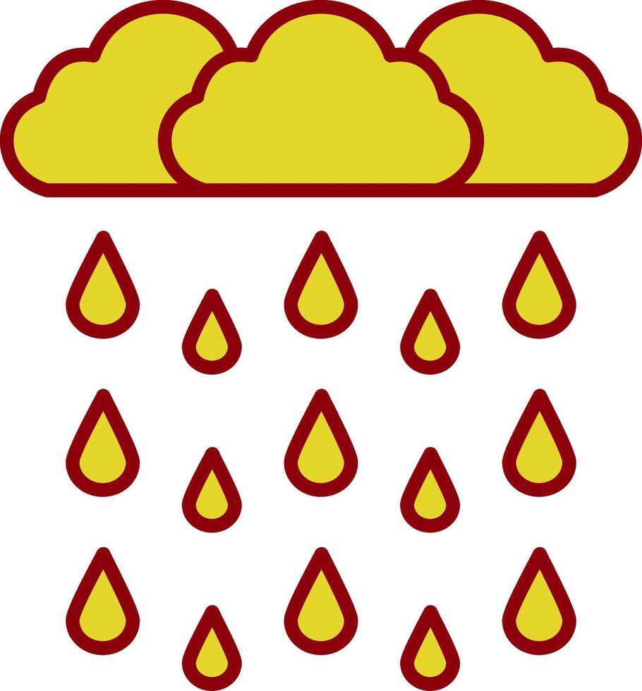 Heavy Rain Line Circle Icon vector