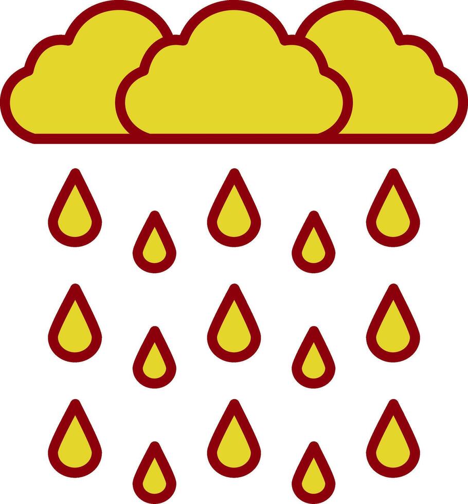 Heavy Rain Line Circle Icon vector