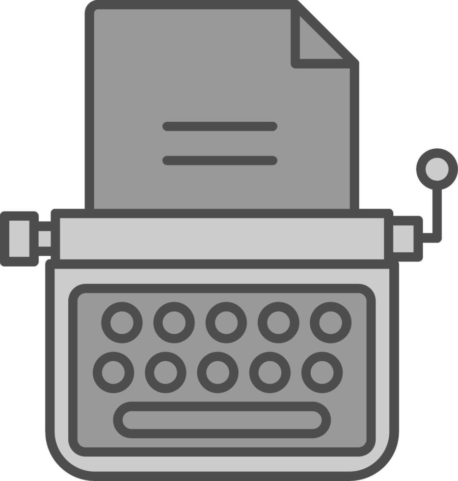 máquina de escribir relleno icono vector