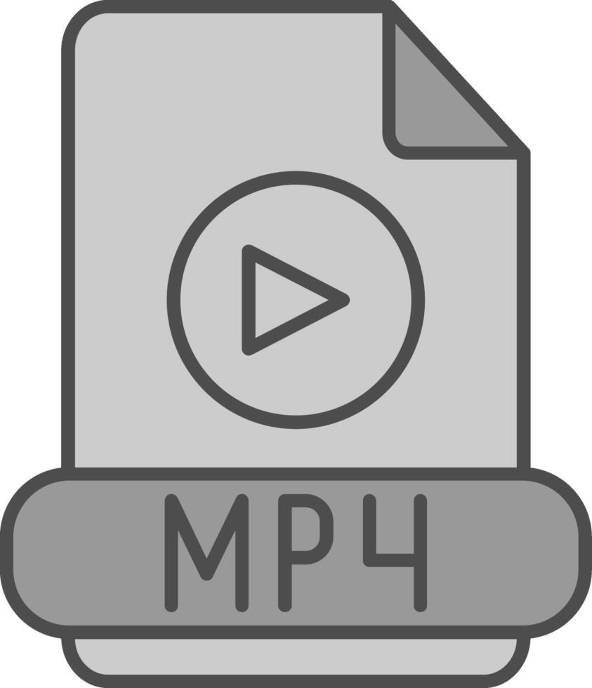 mp4 relleno icono vector