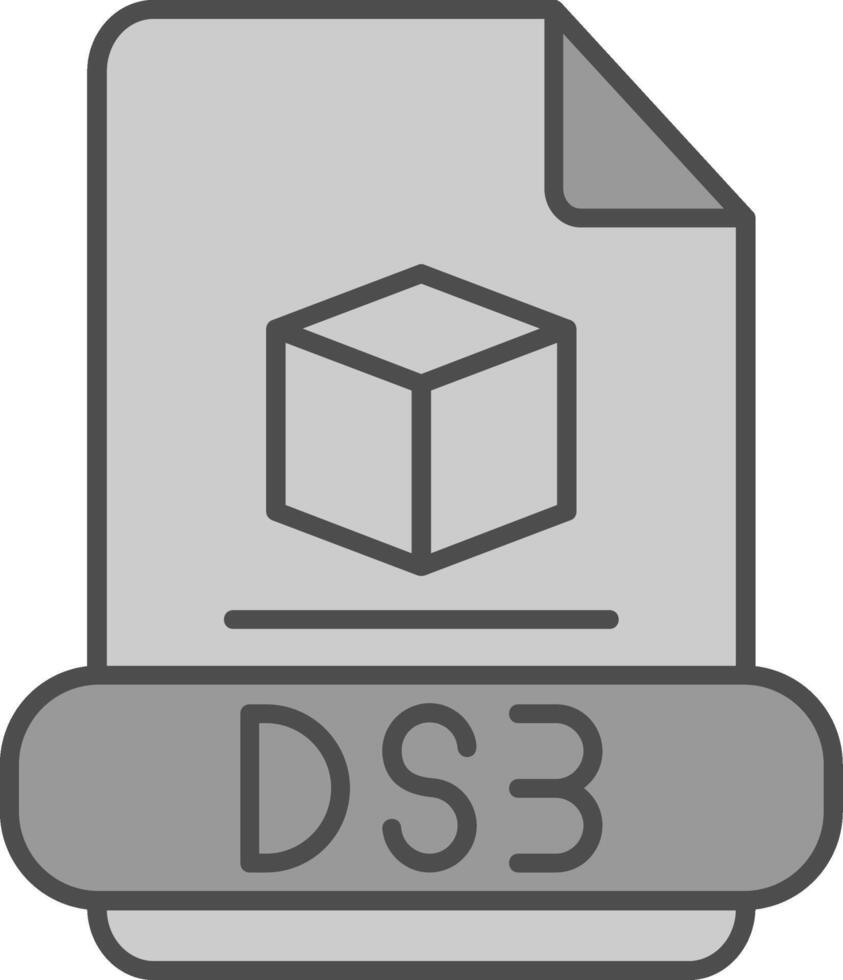 3ds relleno icono vector