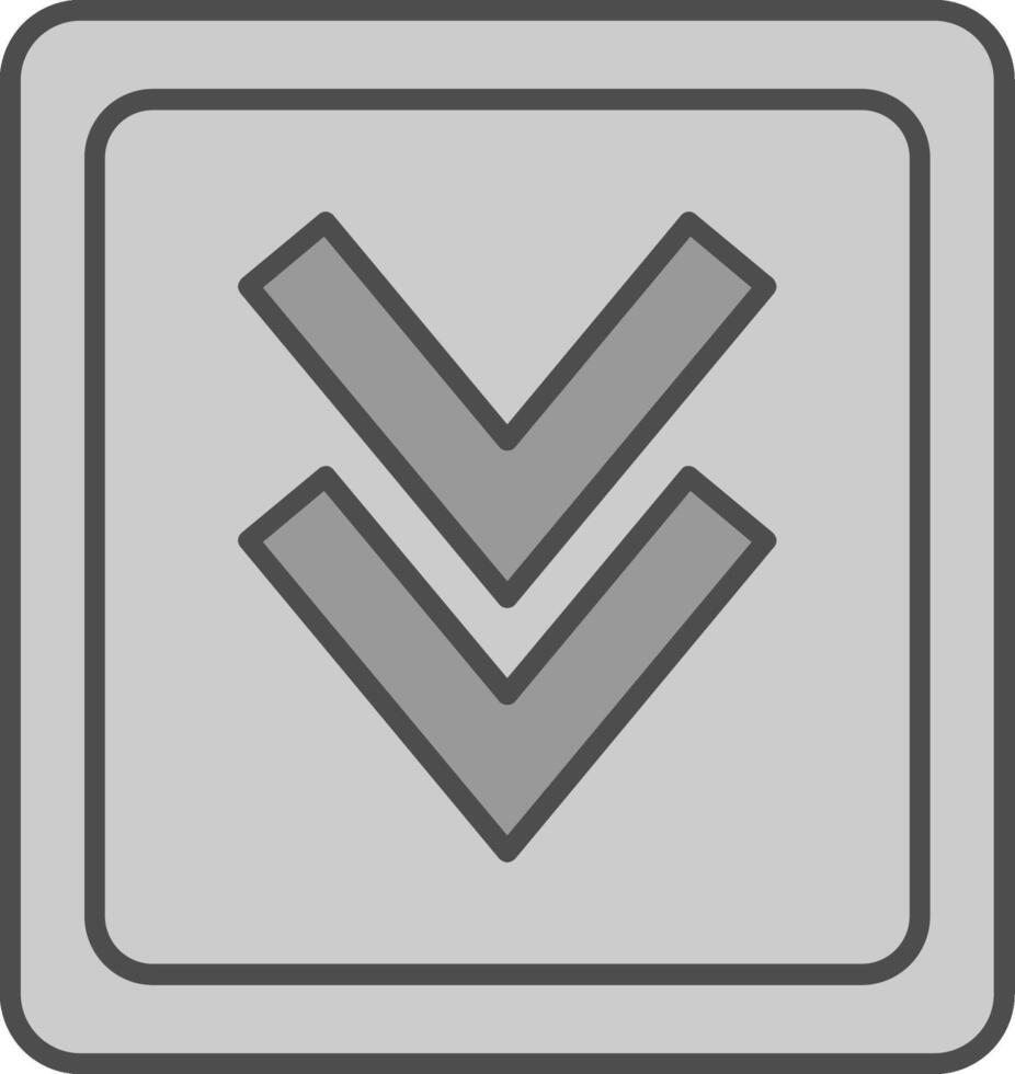 Down Fillay Icon vector