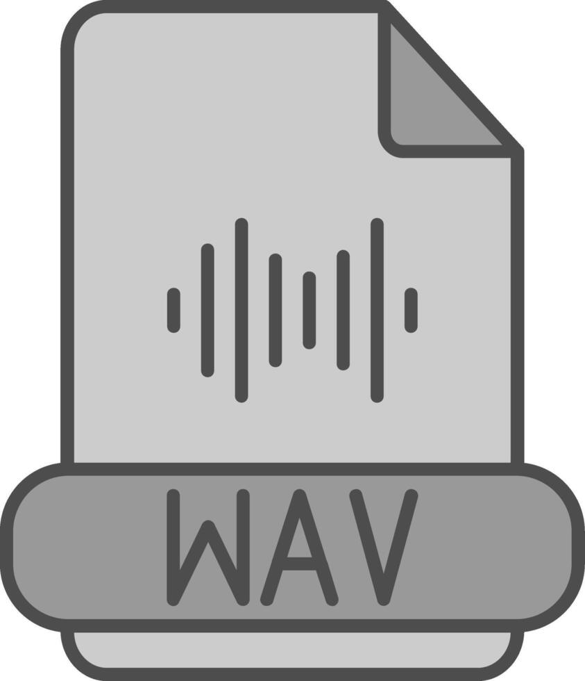 Wav Format Fillay Icon vector