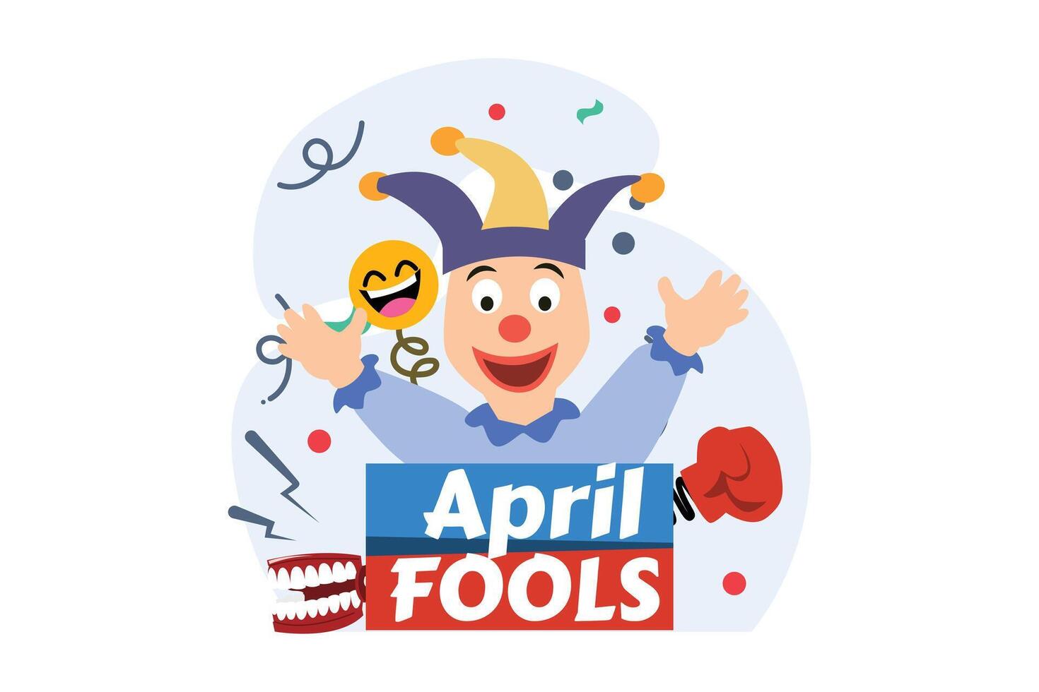 April Fools Flat Illustration Design vector