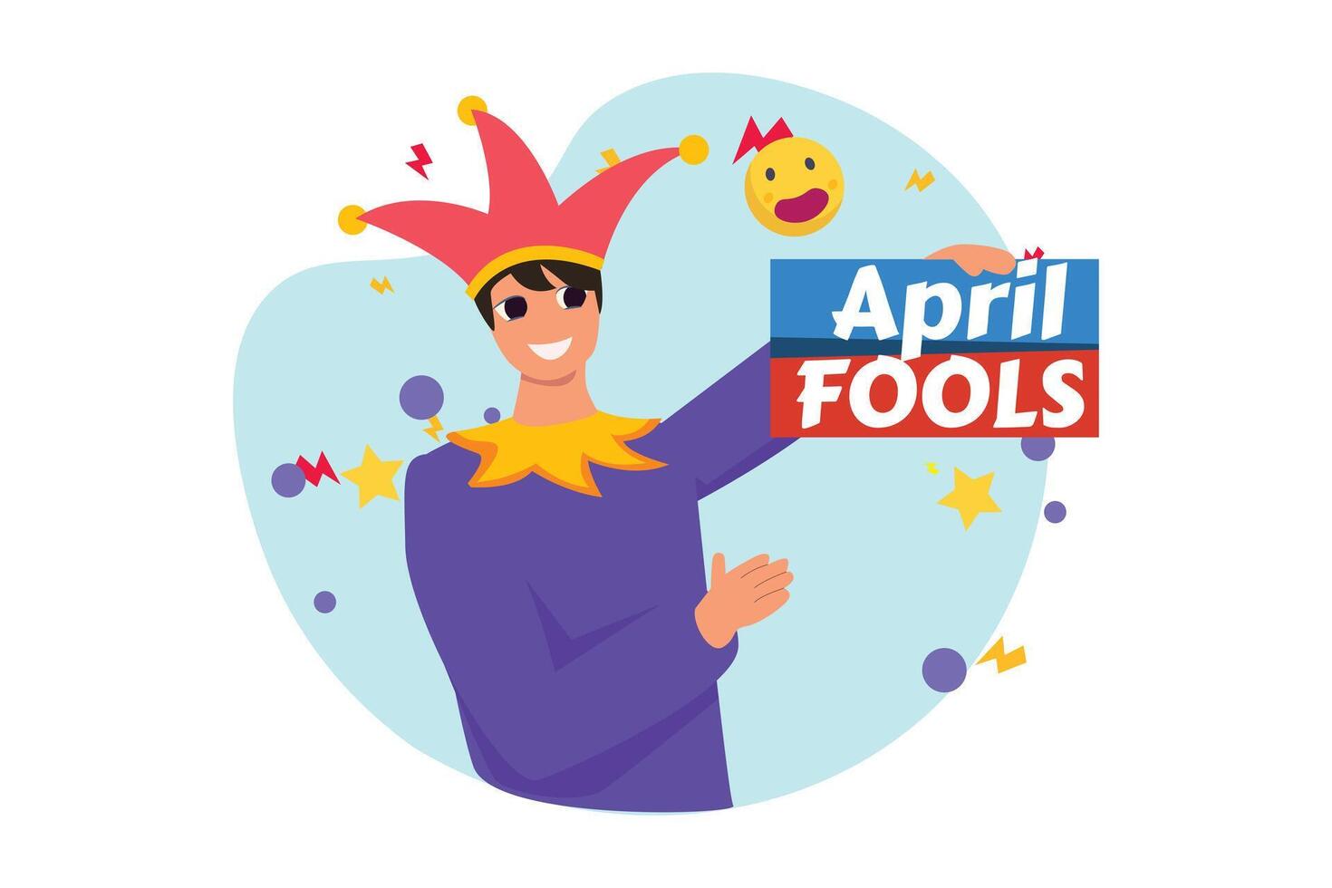 April Fools Flat Illustration Design vector