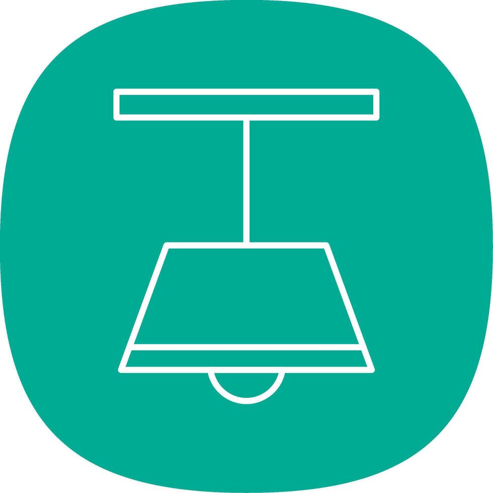 Ceiling Lamp Line Curve Icon vector