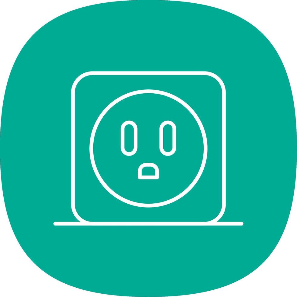 Power Socket Line Curve Icon vector