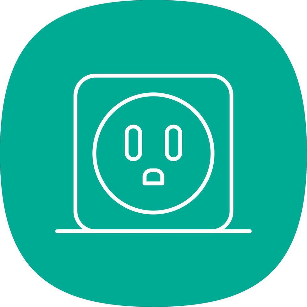 Power Socket Line Curve Icon vector