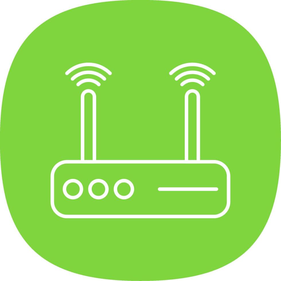 Modem Line Curve Icon vector