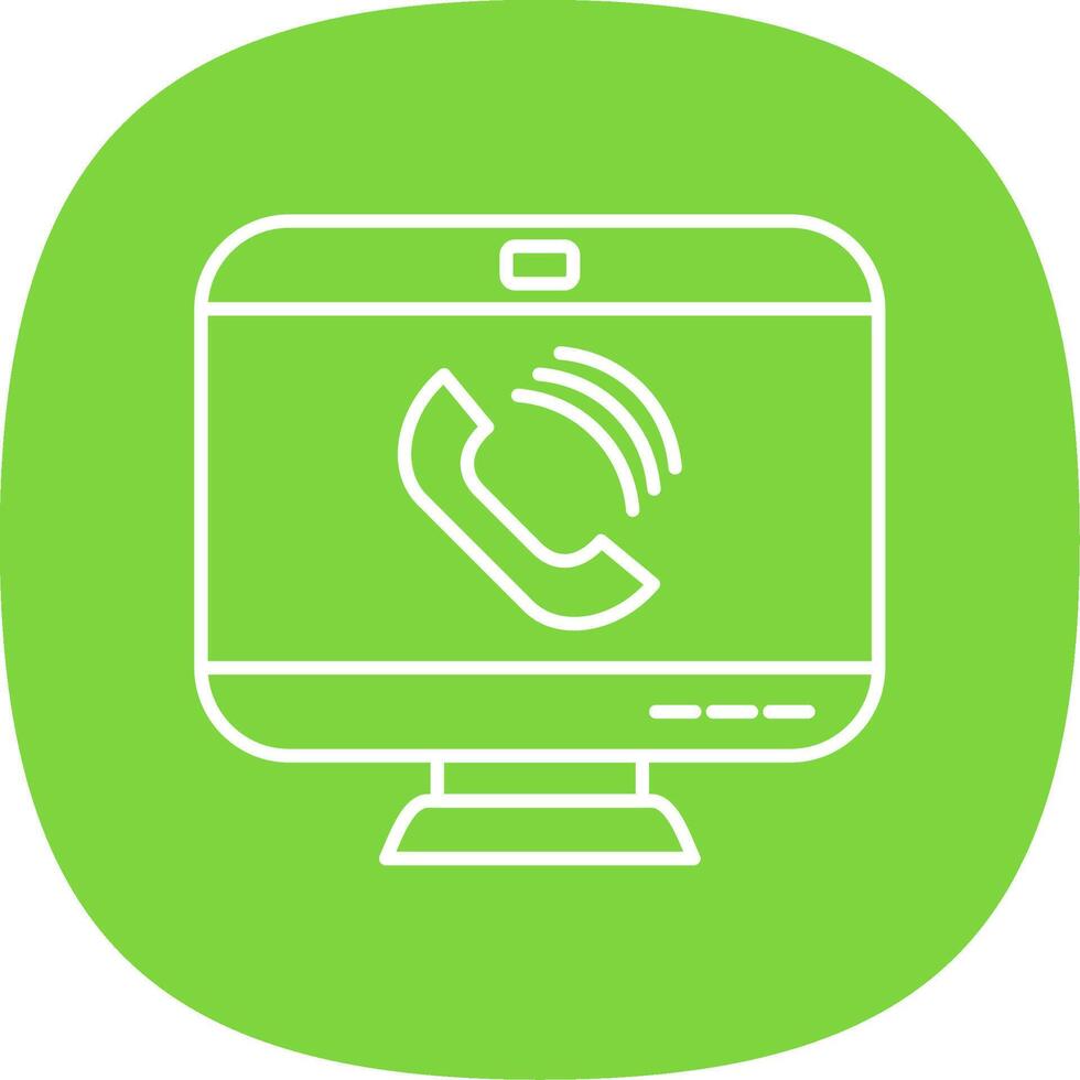 Call Line Curve Icon vector