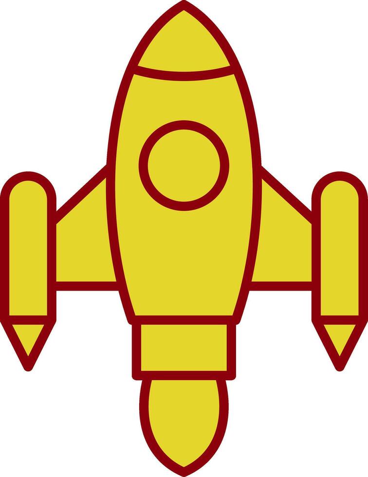 Space Ship Launch Line Two Color Icon vector
