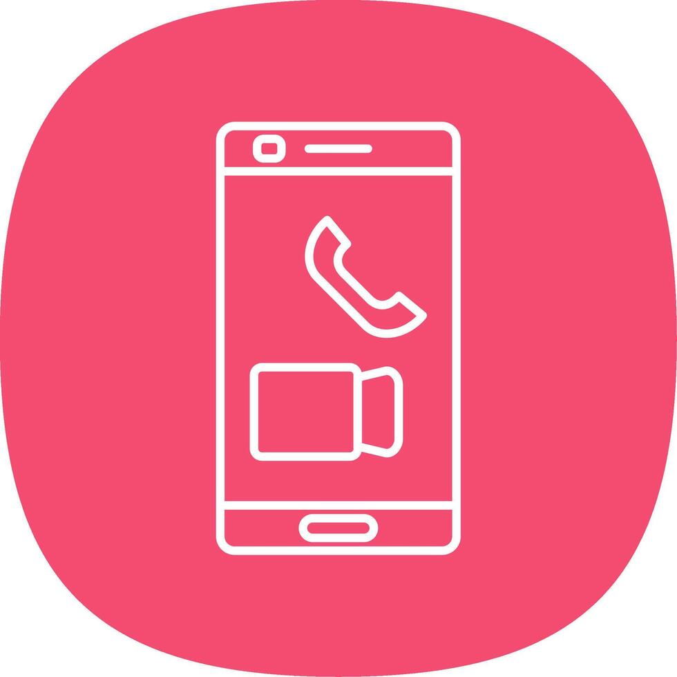 Call Line Curve Icon vector