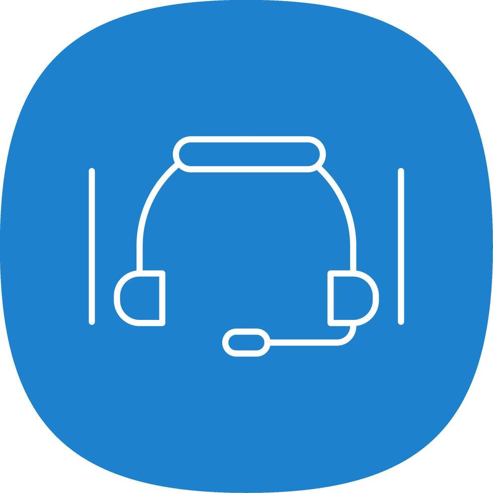 Headset Line Curve Icon vector