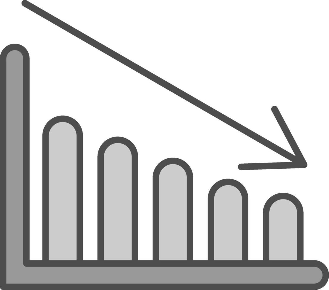 gráfico línea dos color icono vector