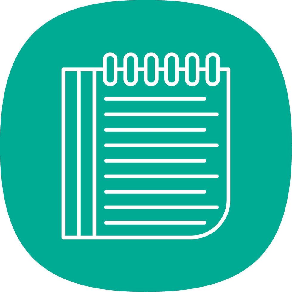 Notes Line Curve Icon vector