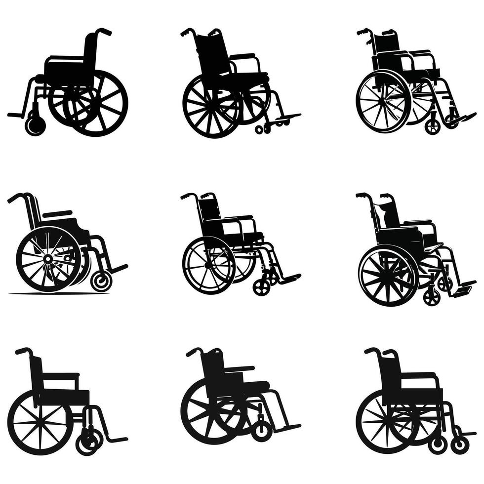 Inclusive Access Wheelchair Silhouette Design Concept vector