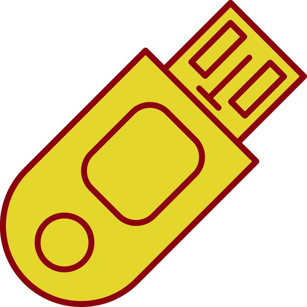 Pendrive Line Two Color Icon vector