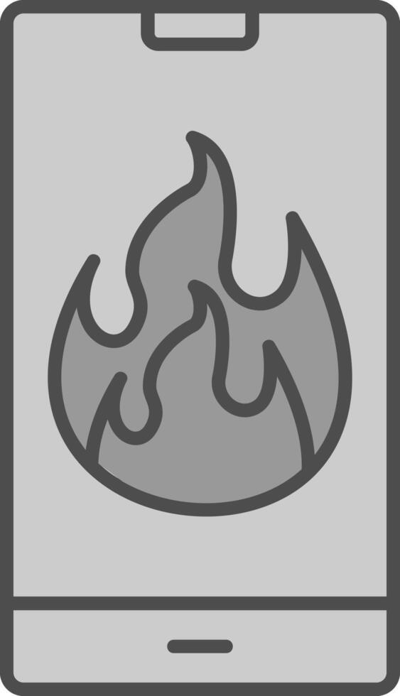 fuego relleno icono vector