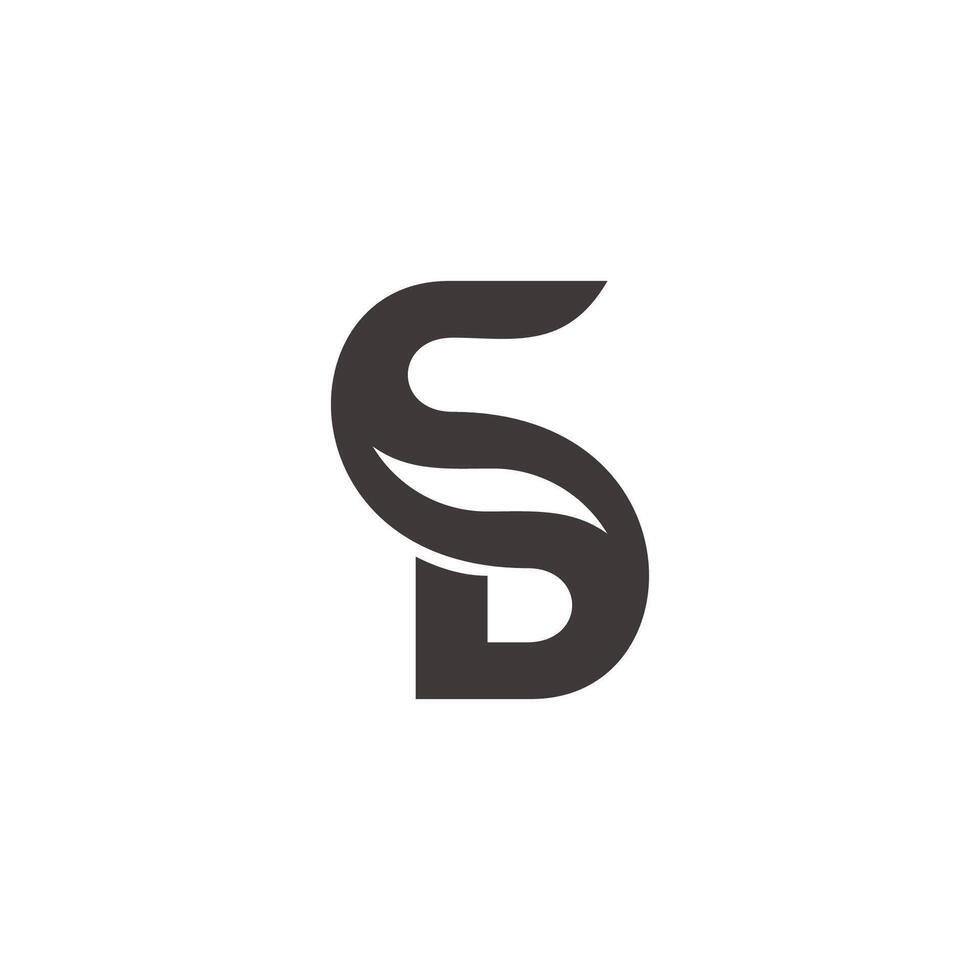 letter sd curves motion abstract unique logo vector
