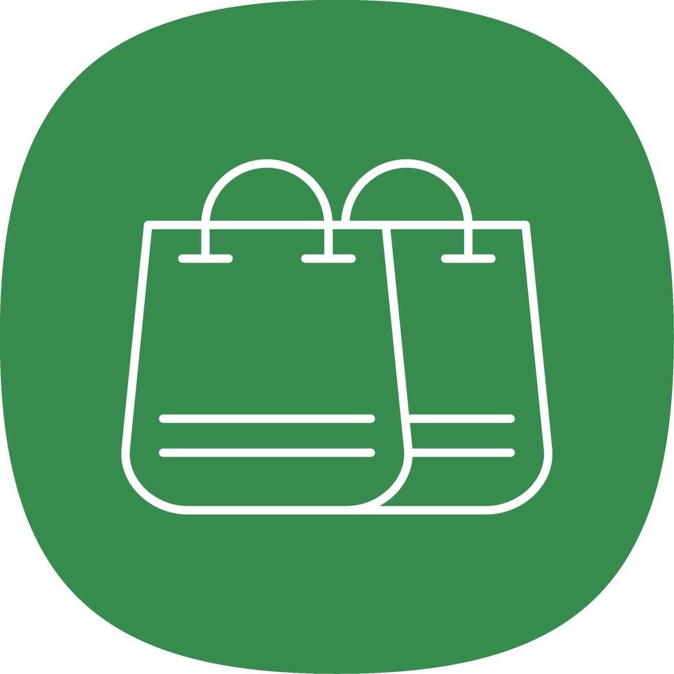 Shopping Bag Line Curve Icon vector