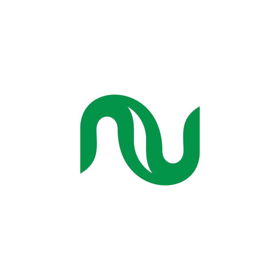 letter n nature leaf abstract simple logo vector