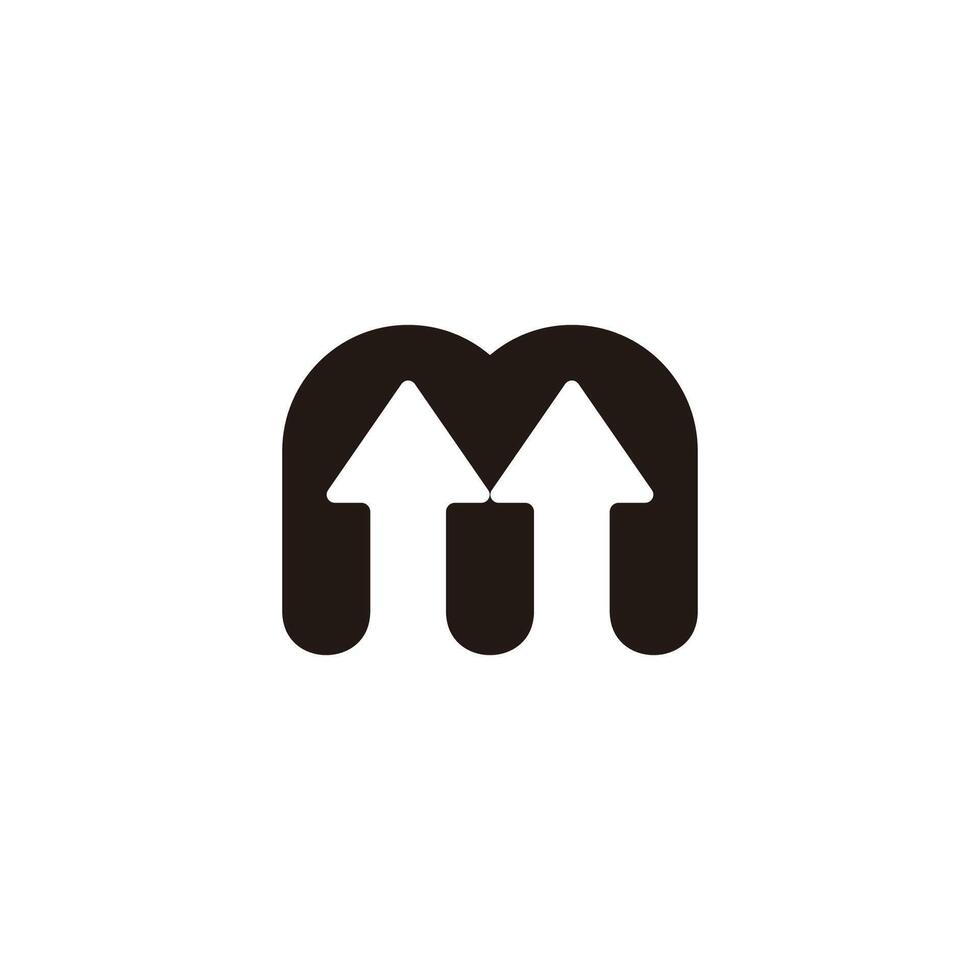 letter m up arrow success symbol simple logo vector