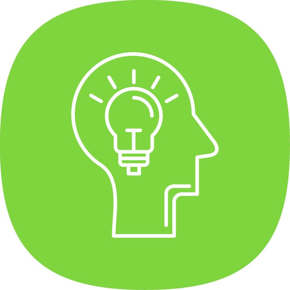 Mind Line Curve Icon vector