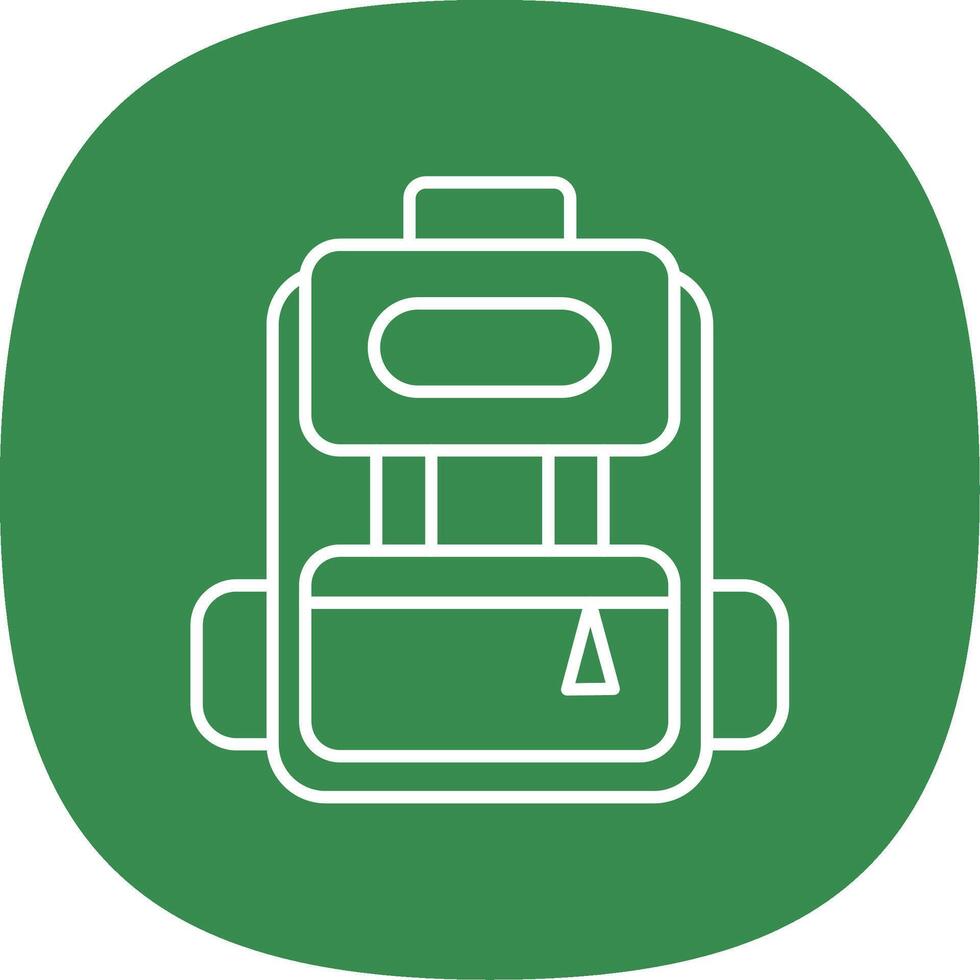 Backpack Line Curve Icon vector