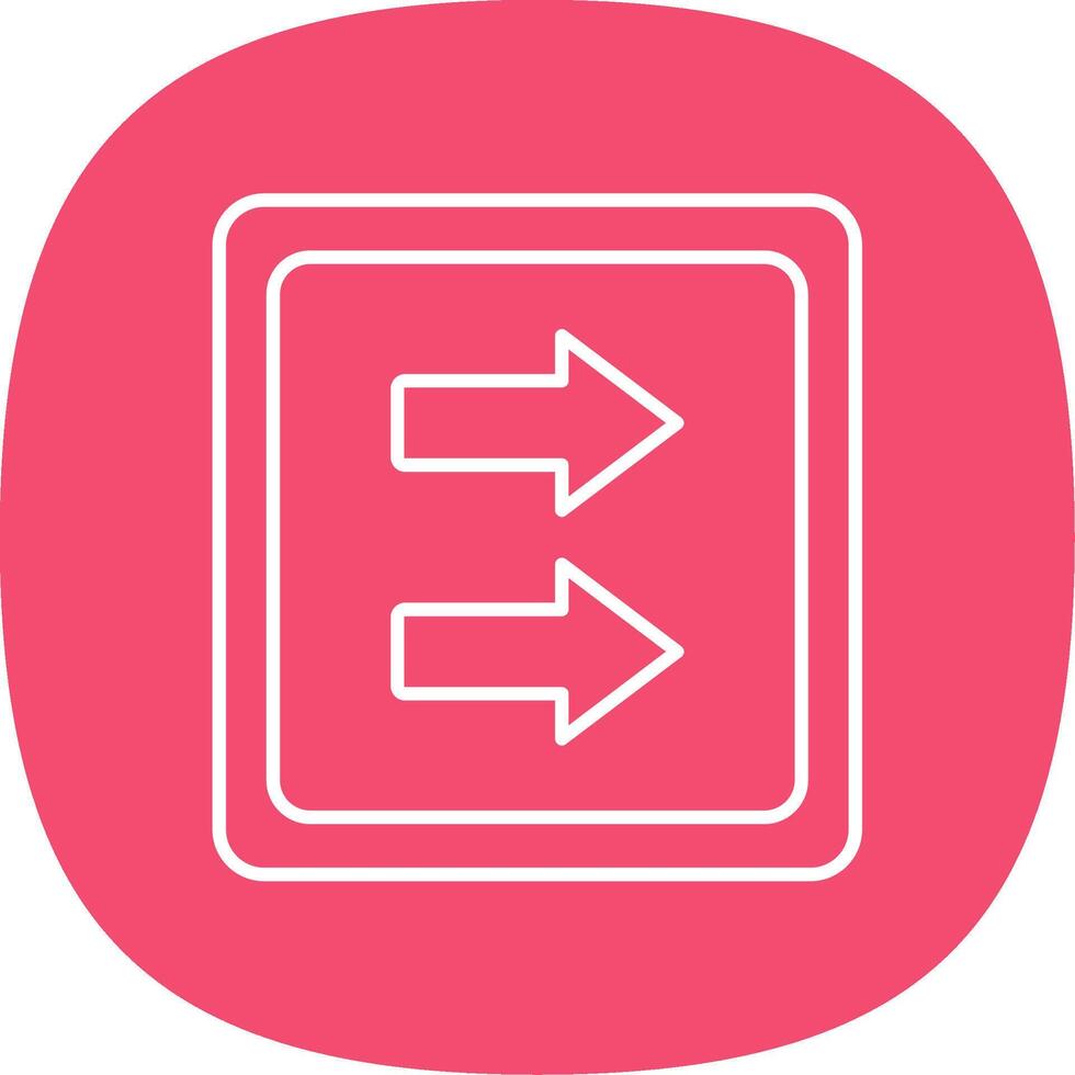 Fast Forward Line Curve Icon vector