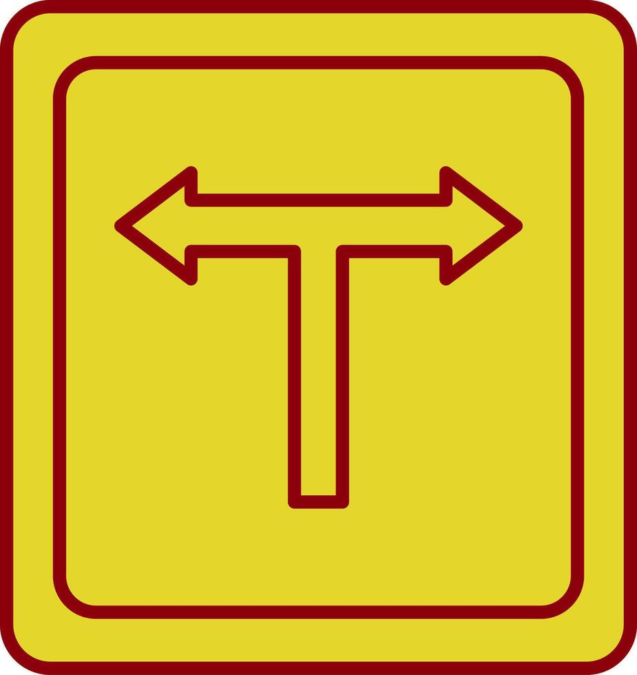 T Junction Line Circle Icon vector
