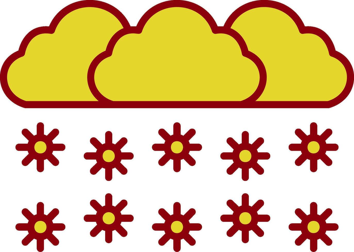 Snowing Line Circle Icon vector