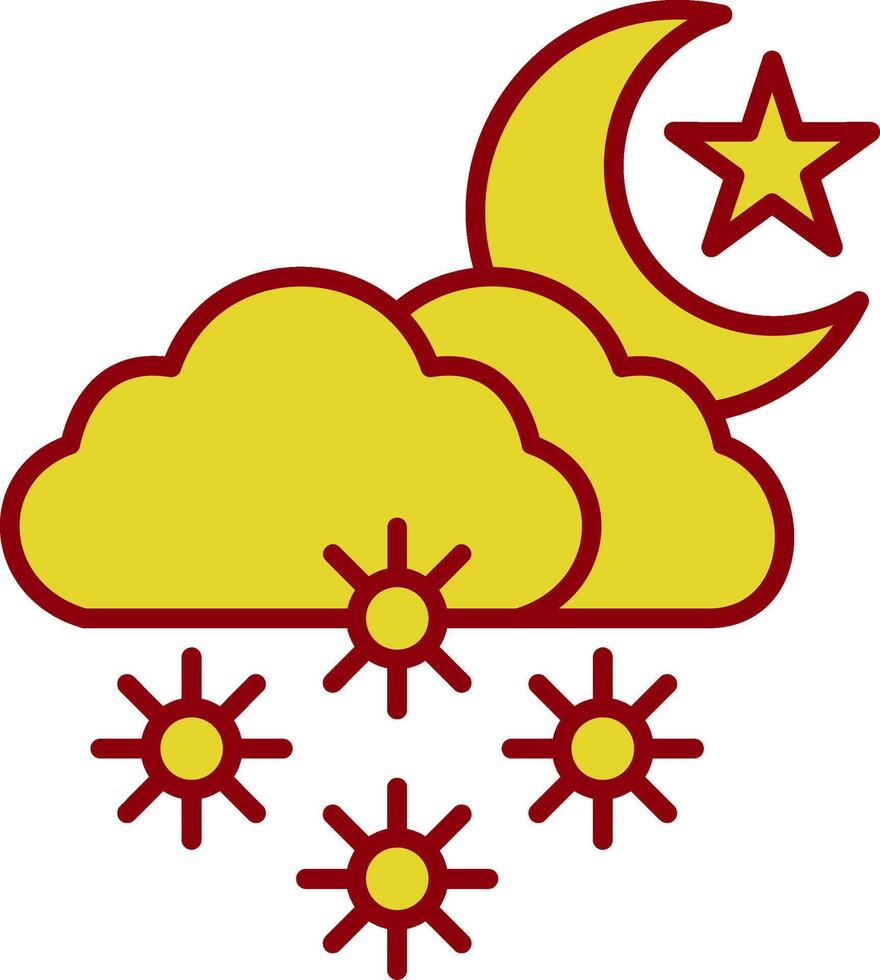 Night Snow Line Circle Icon vector