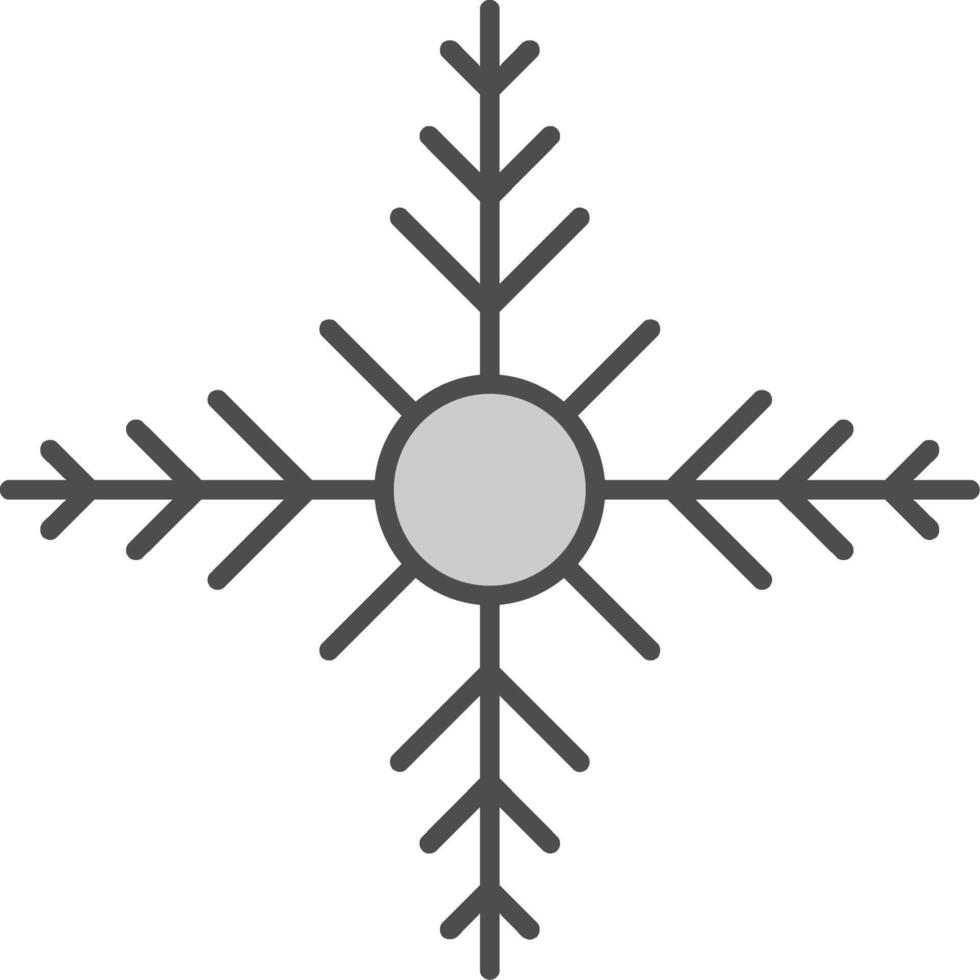copo de nieve línea circulo icono vector