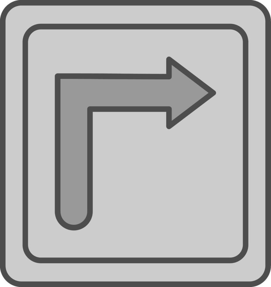 Turn Right Fillay Icon vector